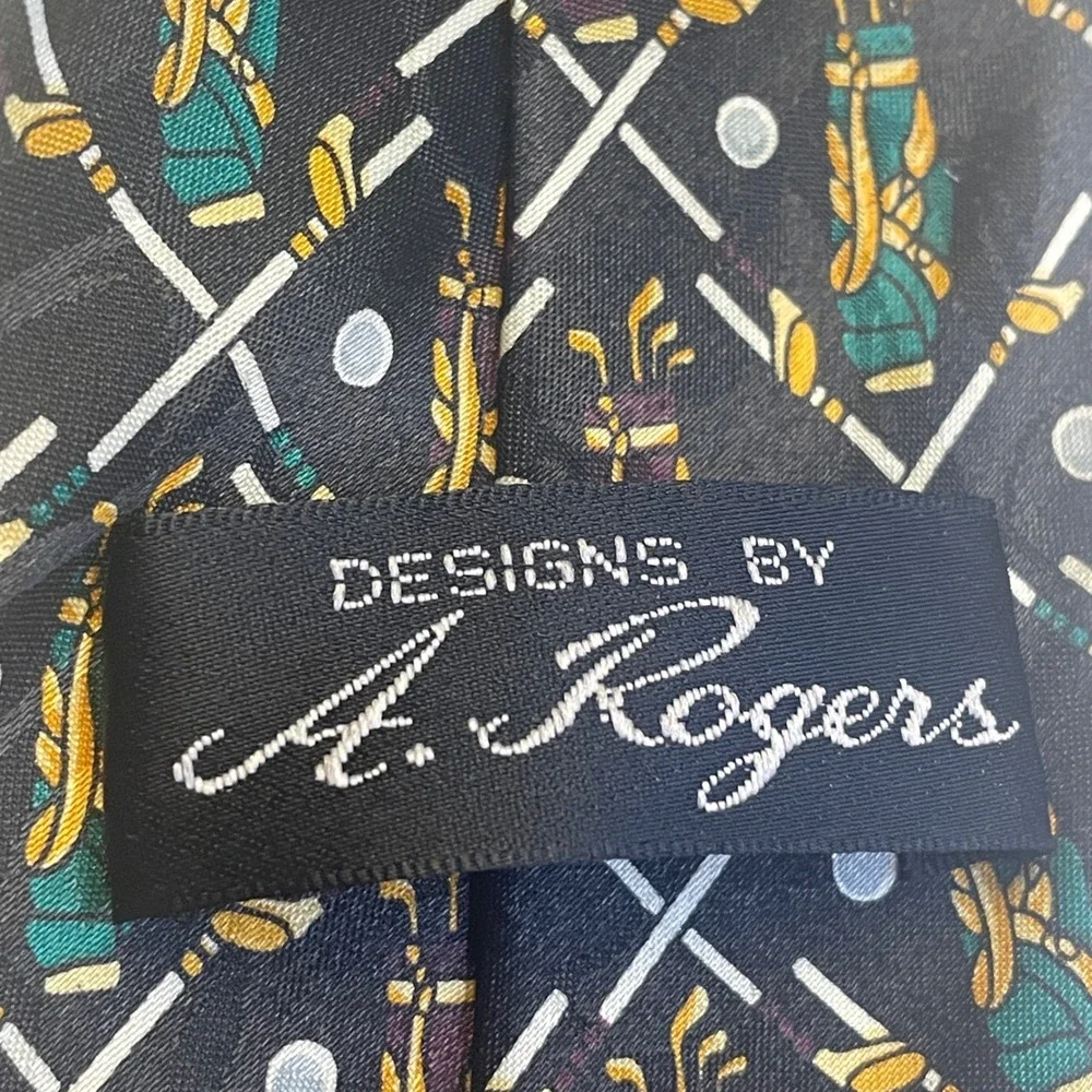 Vintage A. Rogers Golf Bag Necktie Mens Sporty Preppy Country Club 59